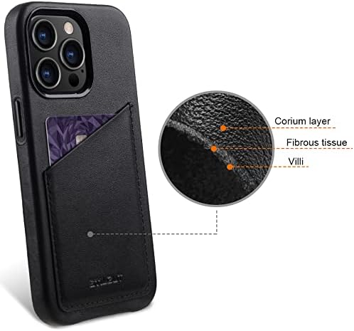 STILGUT Cover kompatibel mit iPhone 13 Pro Max Hülle mit Kartenfach, Case aus Leder, Kartenhülle - S