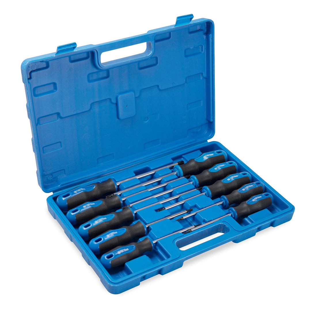 10 tlg magnetisches Torx-Schraubendreher-Set, schwarz lackierte Spitze mit Mittelloch, professionell