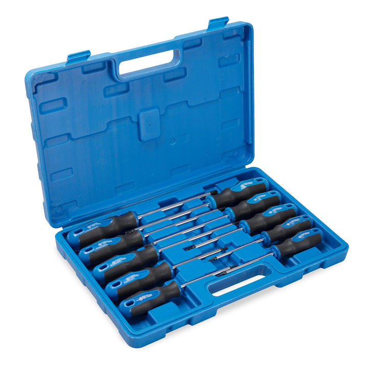 10 tlg magnetisches Torx-Schraubendreher-Set, schwarz lackierte Spitze mit Mittelloch, professionell