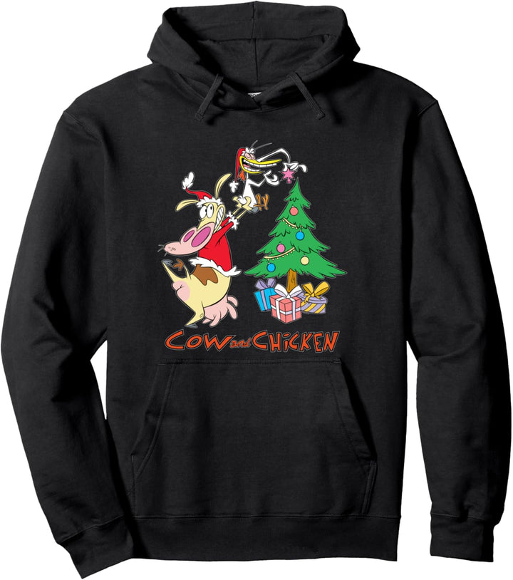 Weihnachten Cartoon Network Cow And Chicken Christmas Tree Pullover Hoodie