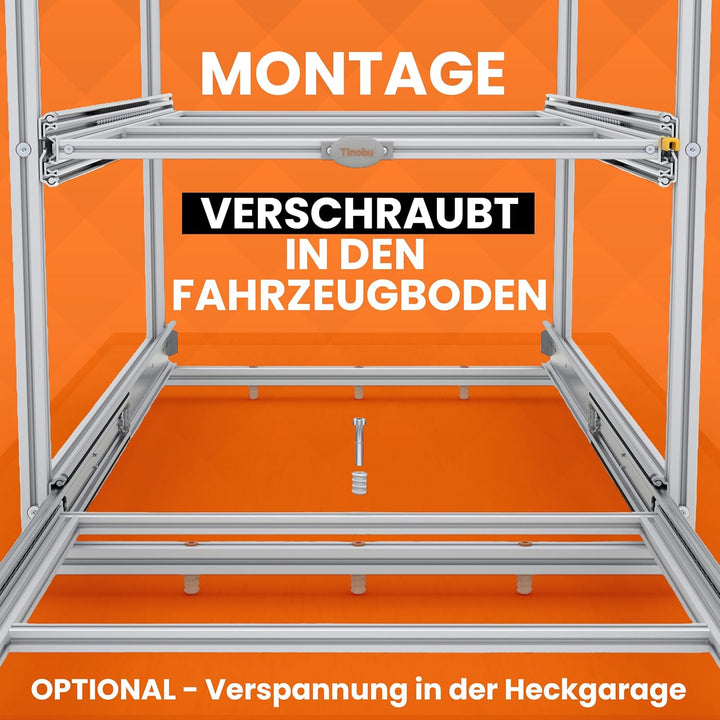Schubladensystem Wohnmobil 120 cm - Heckgarage Schublade für Euroboxen 60x40 und 30x40, 2-4 Ebenen,
