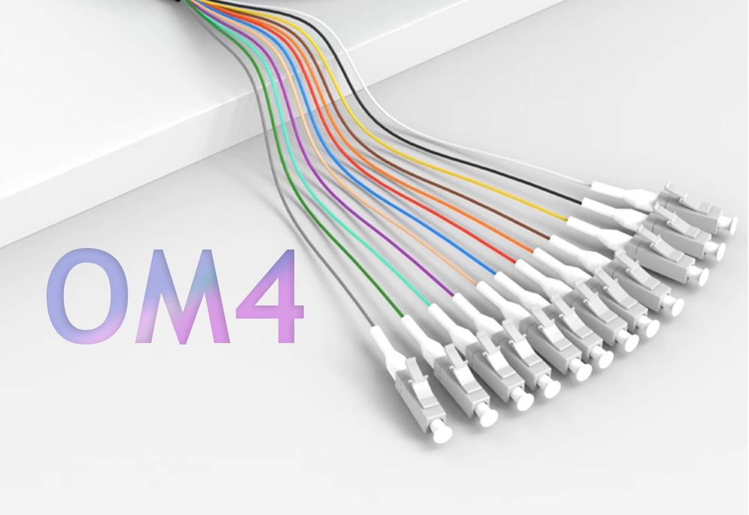 Elfcam® - Farbkodiertes Glasfaserpigment 12 Fasern LC/UPC OM4 Multimode ohne Ummantelung OM4 LC/UPC,