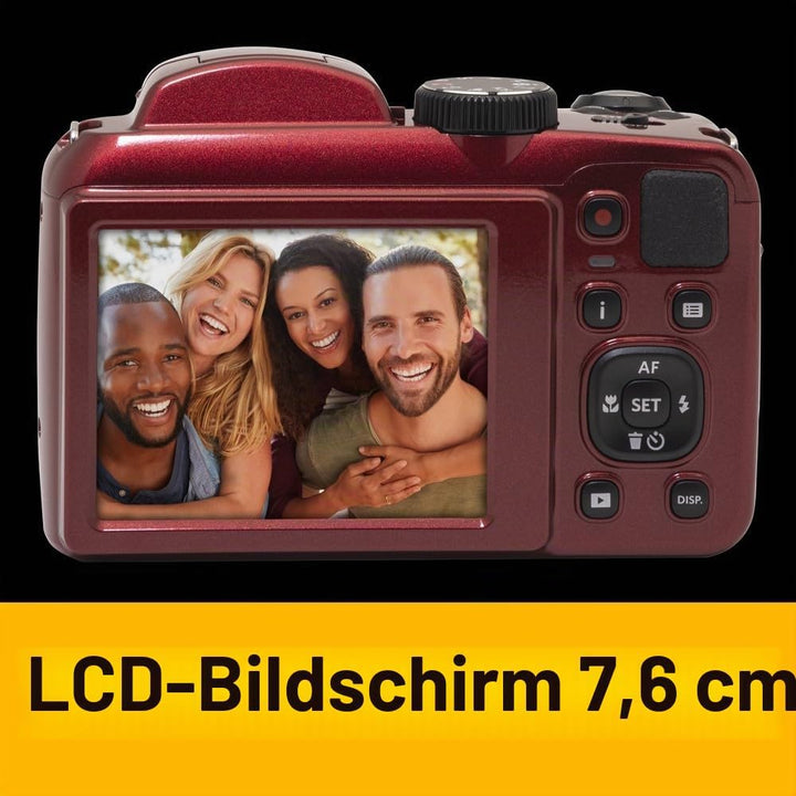 KODAK PIXPRO Astro Zoom AZ255-RD 16MP Digitalkamera mit 25-fachem optischen Zoom, 24 mm Weitwinkel,