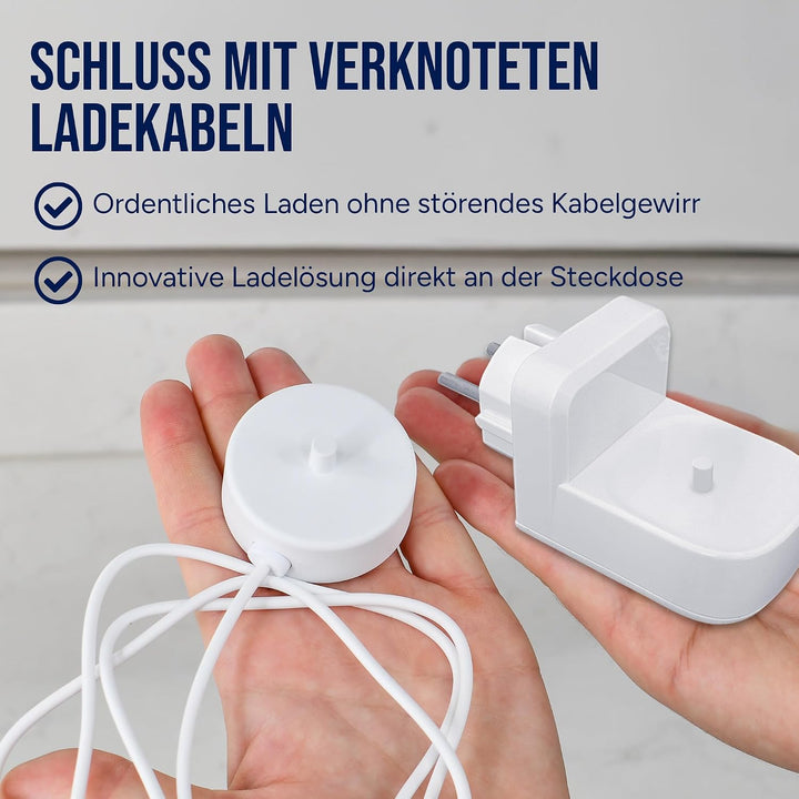 ProofVision Elektrisches Zahnbürsten-Wandladegerät für EU-Steckdose für Oral-B/Braun Modellen (ausse