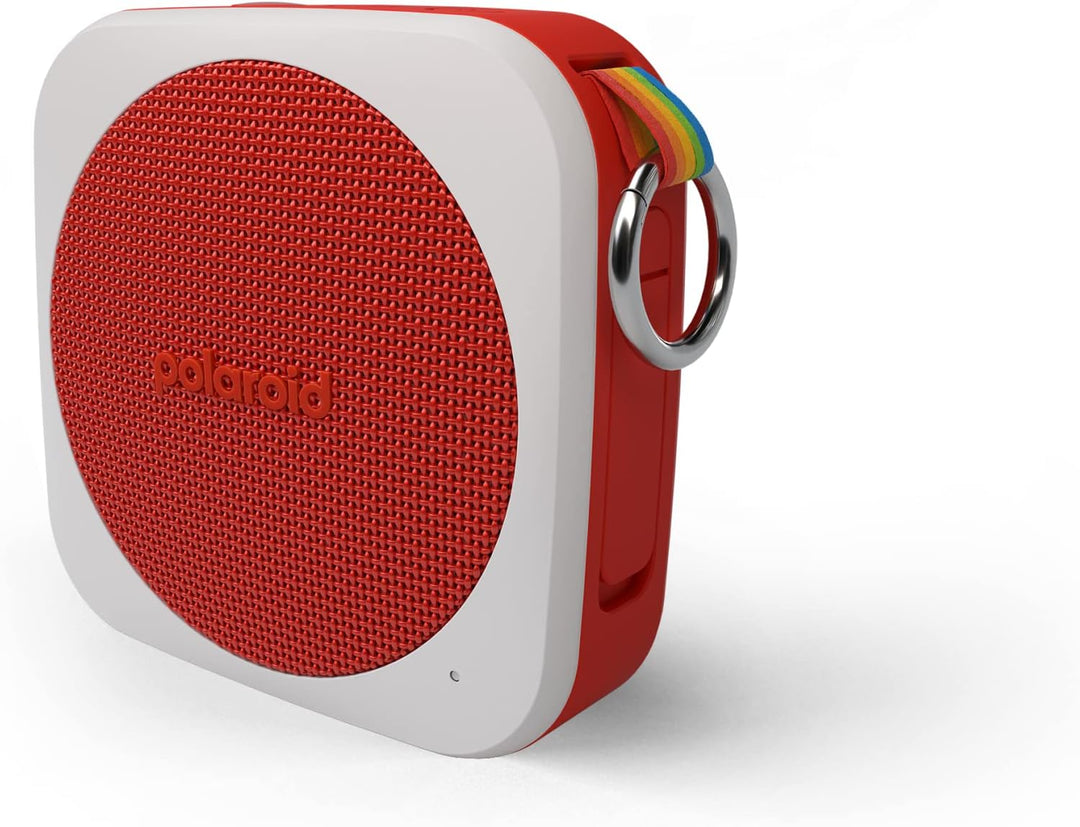 Polaroid P1 Music Player (Red) - Super Portable Wireless Bluetooth Speaker Rechargeable with IPX5 Wa