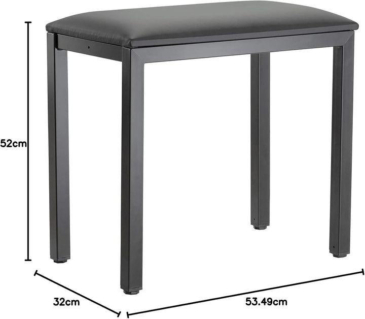 K&M 14088 Klavierbank Schwarz - Stahl, Kunstleder - vierbeiniger Keyboard-Polstersitz - robust vormo