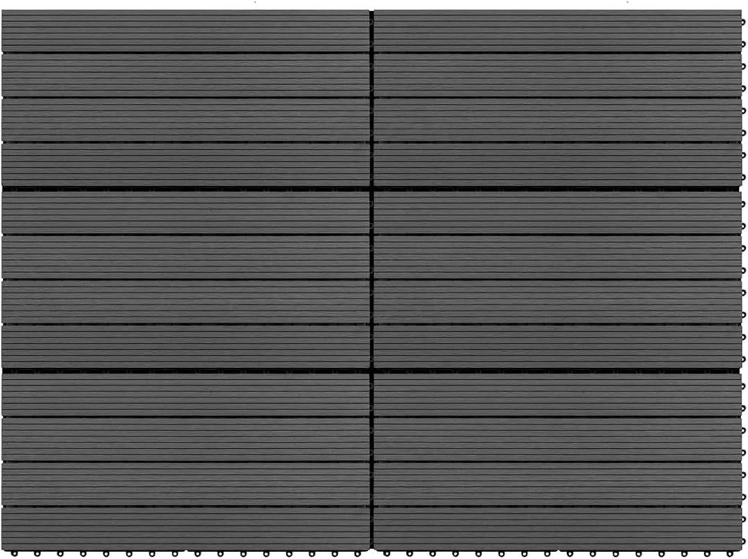 Festnight WPC Terrassendielen Terrassenplatten 60x30 cm 6er Spar Set für 1.08m² Schwarz für Garten B