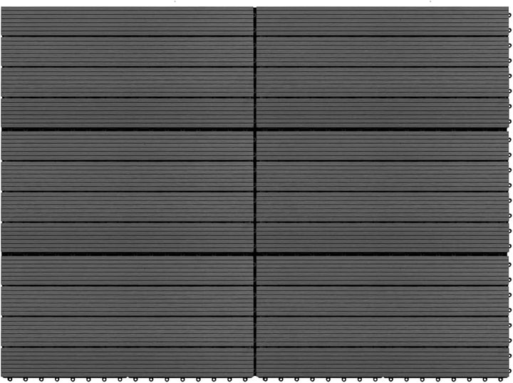 Festnight WPC Terrassendielen Terrassenplatten 60x30 cm 6er Spar Set für 1.08m² Schwarz für Garten B