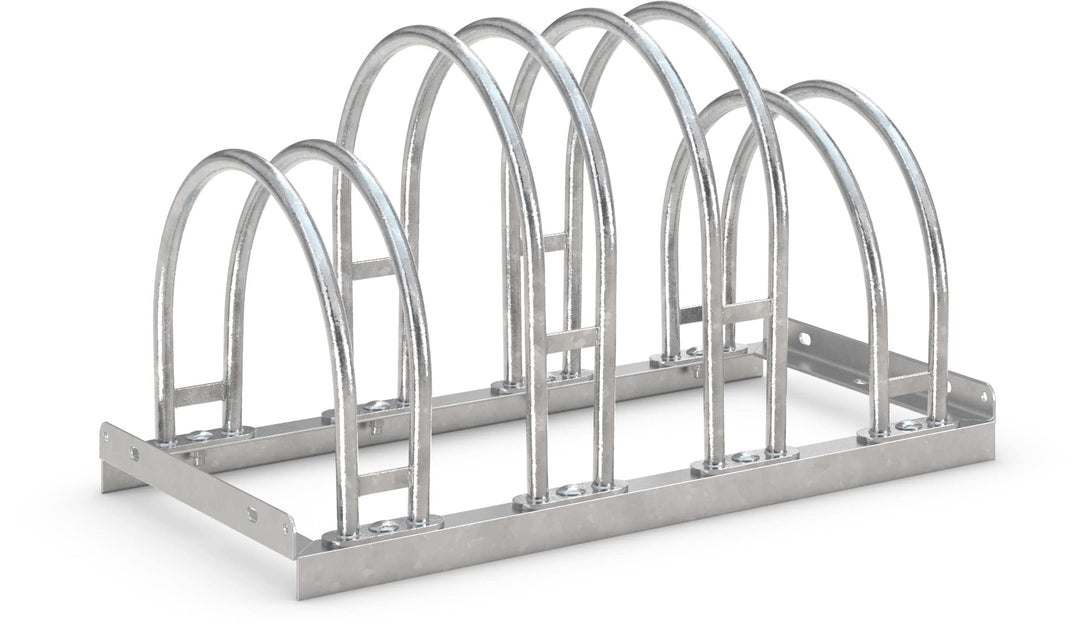 Bogenparker 5154 | Fahrradständer für 4 Fahrräder | beidseitig | Freiaufstellung | Abwechselnde Hoch