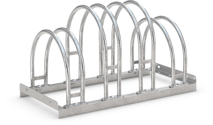 Bogenparker 5154 | Fahrradständer für 4 Fahrräder | beidseitig | Freiaufstellung | Abwechselnde Hoch