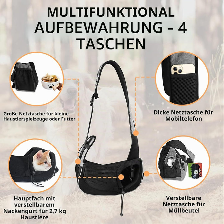 Gloppie Tragetuch für Kleine Hunde und Katze, Schultertasche Verstellbare mit Gepolsterte Schultergu