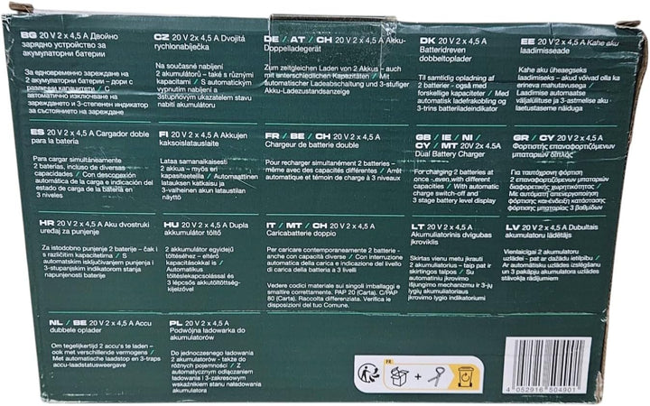 Parkside 20 V Akku-Doppelladegerät PDSLG 20 B1, 2 x 4,5 A
