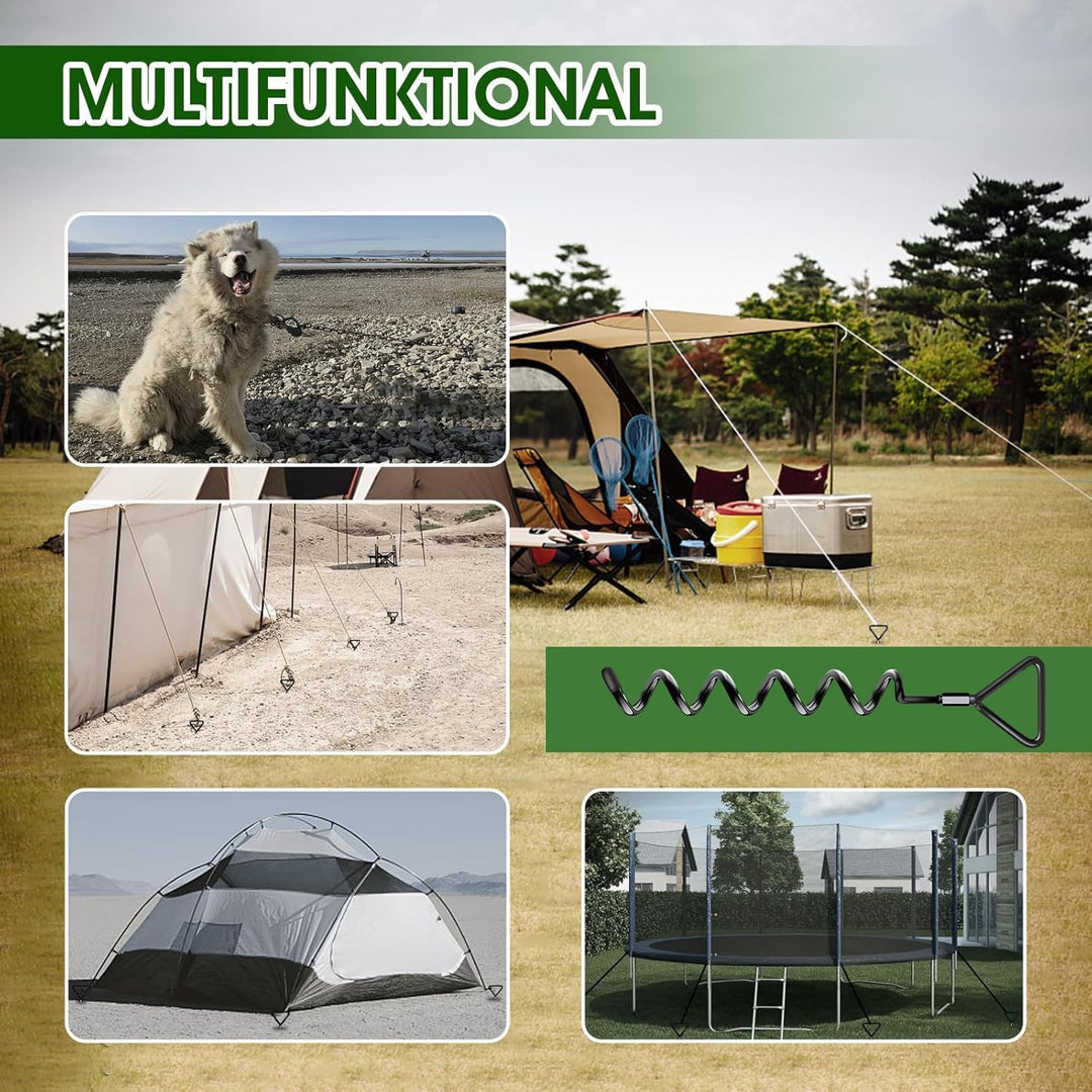 Bodenanker Trampolin 6 Pack | Heavy Duty Erdanker zum Einschrauben für Trampoline Withstand High Win