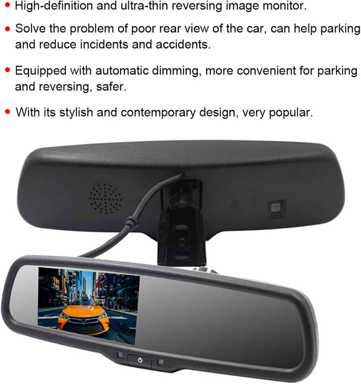 4,3-Zoll-Auto-Rückspiegel, Automatisch Abblendender Monitor mit Halterung, Hochwertiger, Automatisch