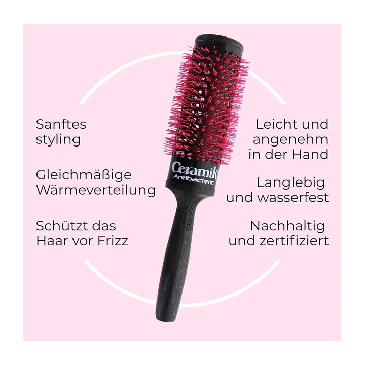 TEK - Professional Line - Antibakterielle Thermobürste mit Keramikwinde, sehr langes Haar - 42mm 42