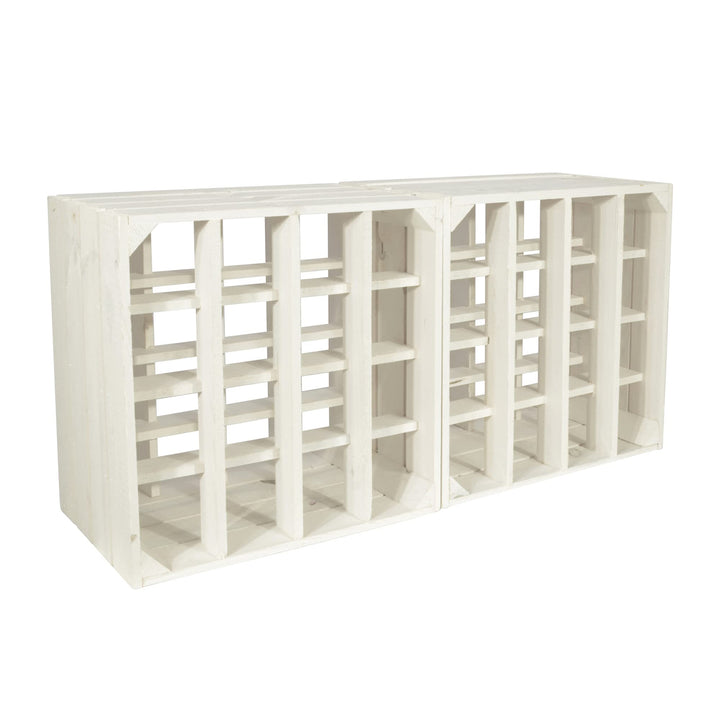 2 Set Weinregal Wino aus Holz - Weiss + Regal Holzkiste 2 + Regal, 2 + Regal