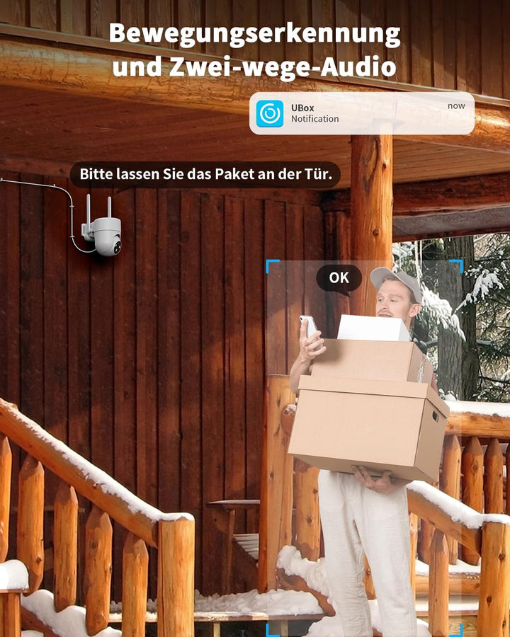 4G LTE Überwachungskamera Aussen mit SIM Karte | 24/7 Aufzeichnung 2K Kamera Ohne WLAN Outdoor mit F