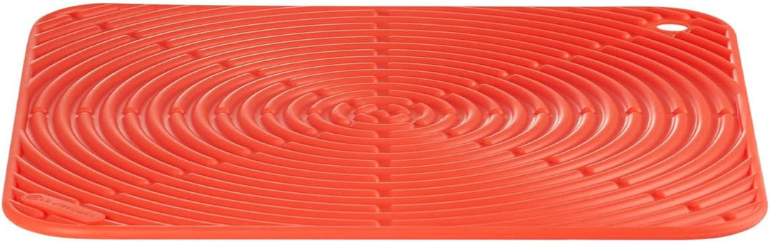 Le Creuset Quadratischer Topflappen aus Silikon, Ø 29 cm, Ofenrot, 93005629090000, Ofenrot