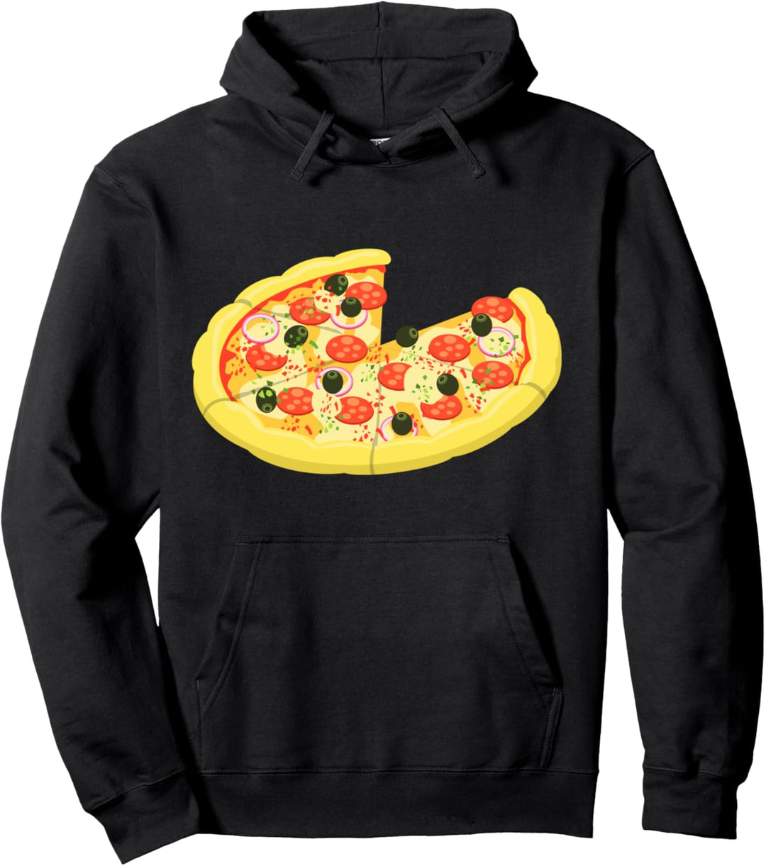 Vater Sohn Partnerlook Pizza Mit Fehlenden Stück Pullover Hoodie