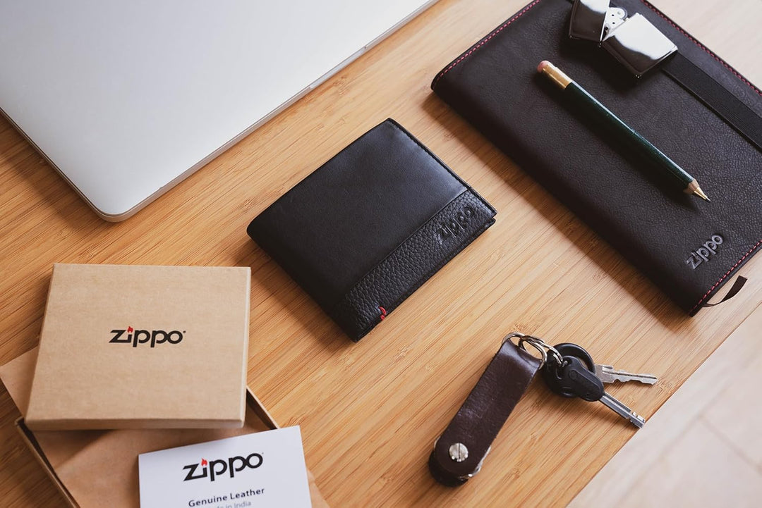 Zippo Herren Nappa Kreditkarten-Geldbörse Schwarz Geldbörse Schwarz (Schwarz)