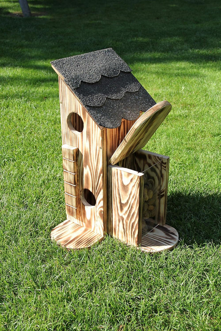 Eichhörnchenfutterhaus-Eichhörnchen-Haus-Eichhörnchenhaus-Futterautomat-Futterhaus-Nistkasten-Kobel-