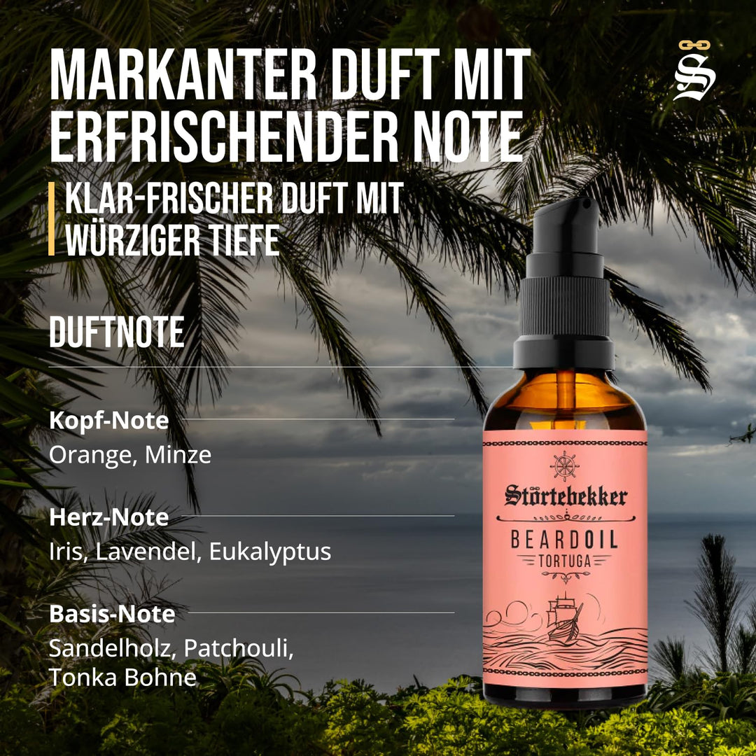 Störtebekker® Premium Bartöl Tortuga - tägliche Bartpflege für 3-Tage-Bart bis Vollbart - 50ml Beard