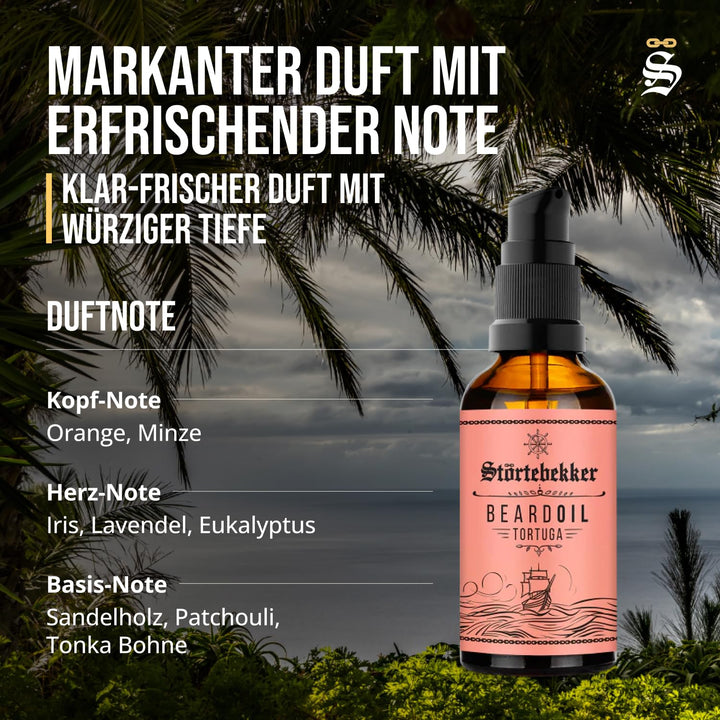 Störtebekker® Premium Bartöl Tortuga - tägliche Bartpflege für 3-Tage-Bart bis Vollbart - 50ml Beard