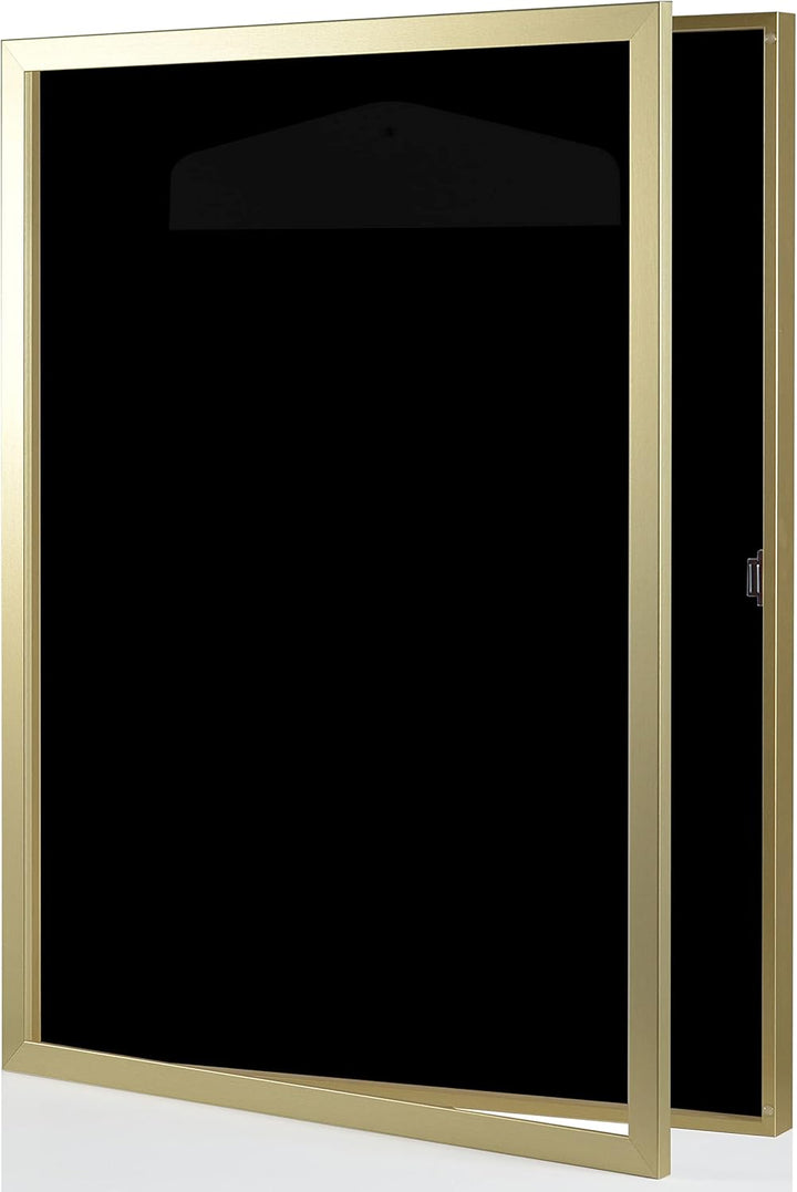 Trikotrahmen 'Easy Click & Fill' mit Tür | Rahmen-Farbe: Gold | Hintergrund: Schwarz | Grösse: 70 x