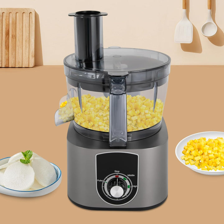 Gemüsewürfelmaschine, 600W Küchenmaschine Gemüsewürfler Obstschneider Würfelschneider Zerkleinerer m