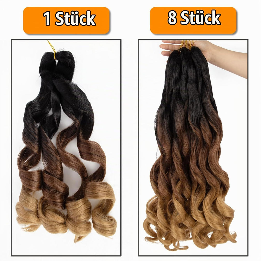 Curly Braiding Hair 24 Inch Pre Stretched Bouncy Braiding Hair Loose Wave Braiding Hair 8 Packs Fren