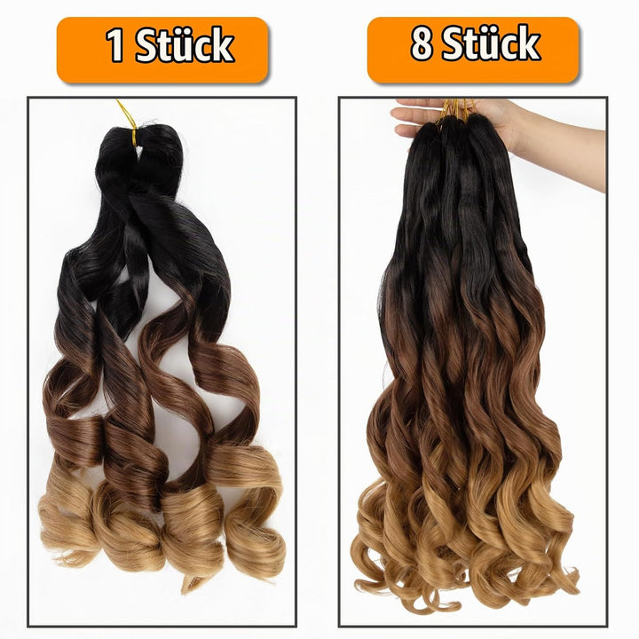 Curly Braiding Hair 24 Inch Pre Stretched Bouncy Braiding Hair Loose Wave Braiding Hair 8 Packs Fren