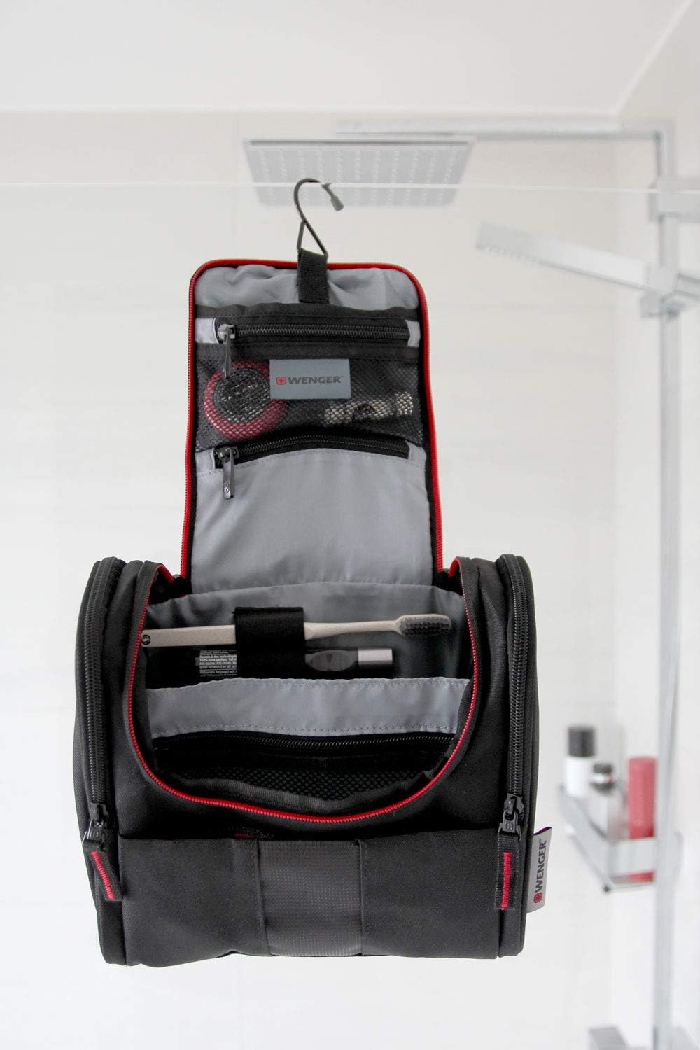 WENGER Reise Kulturtasche zum Aufhängen für Damen und Herren, grosser Kulturbeutel mit 7 Liter Fassu