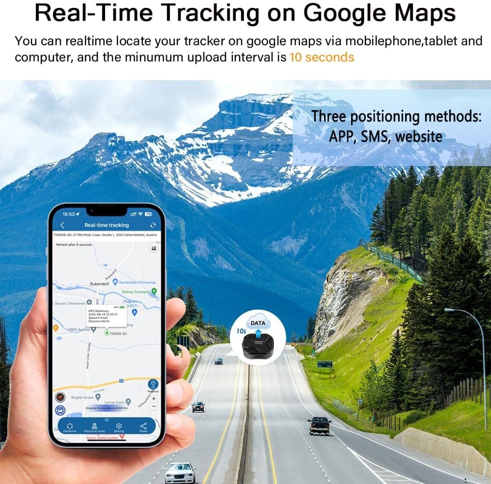TKMARS 4G GPS Ortungsgerät für Auto ohne ABO, mit 20000-mAh Akku, Langer Standby-Zeit, magnetischem,