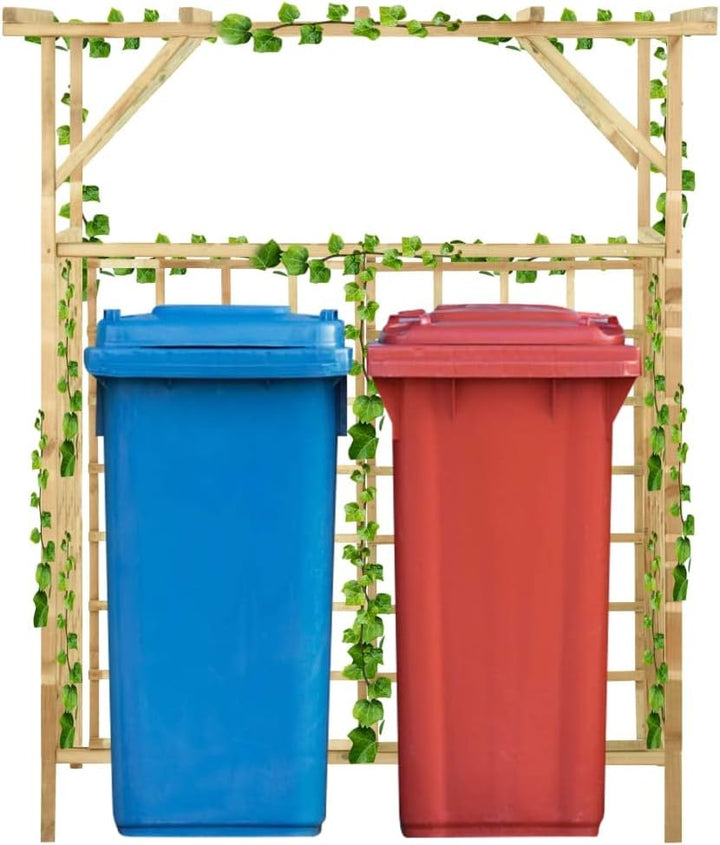 vidaXL Kiefernholz Imprägniert Pergola für 2 Mülltonnen Verrottungsfest Gartenpergola Holzpergola Ro