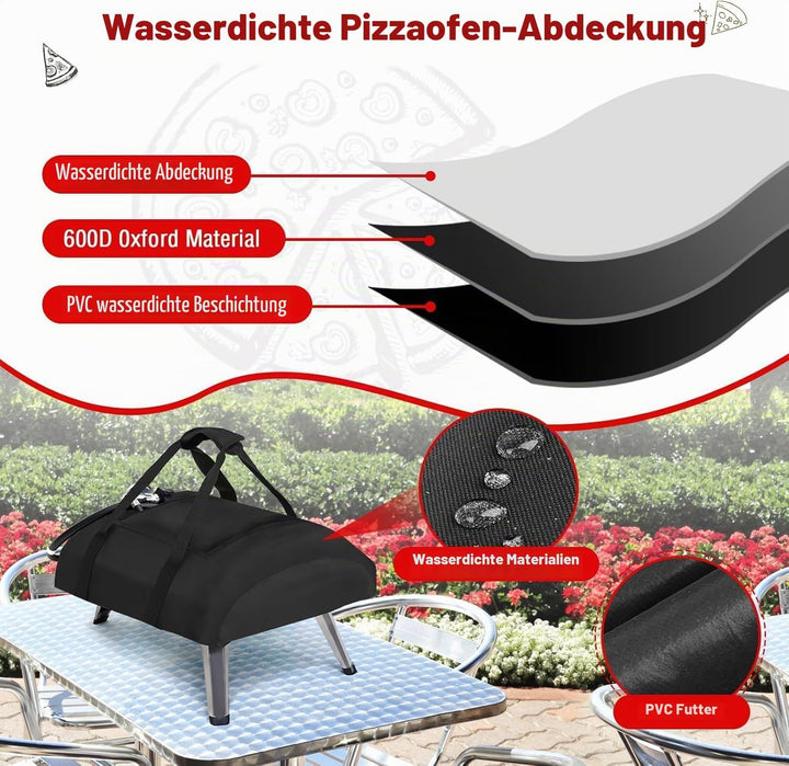 Pizzaofen Abdeckung für Ooni Koda 16, 600D Wasserdicht Pizzaofen Tragetasche Oxford-Stoff Tragetasch