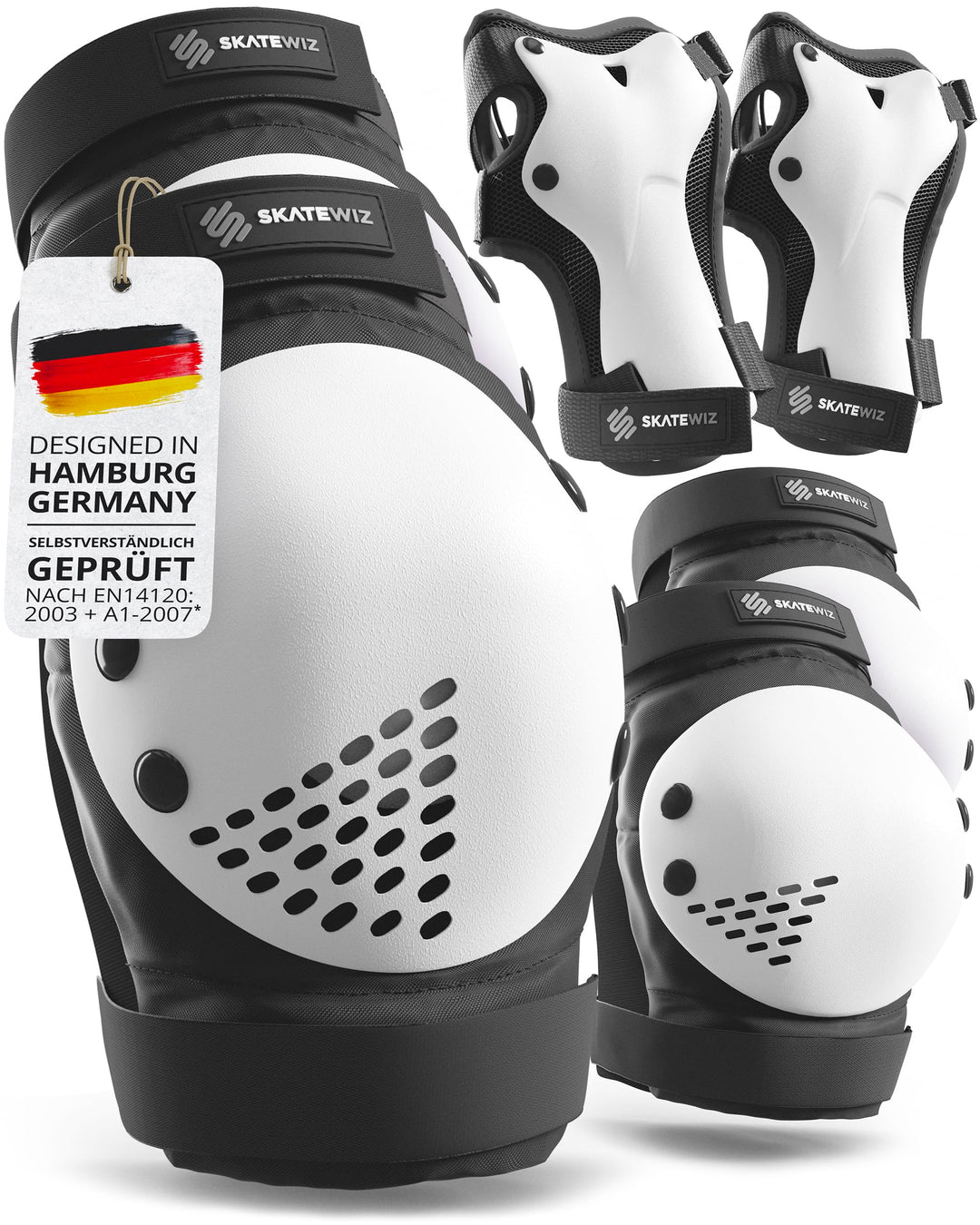 SKATEWIZ Inliner Schoner Erwachsene - Schoner Inliner Erwachsene - Knieschützer - Schützer Skate Pro