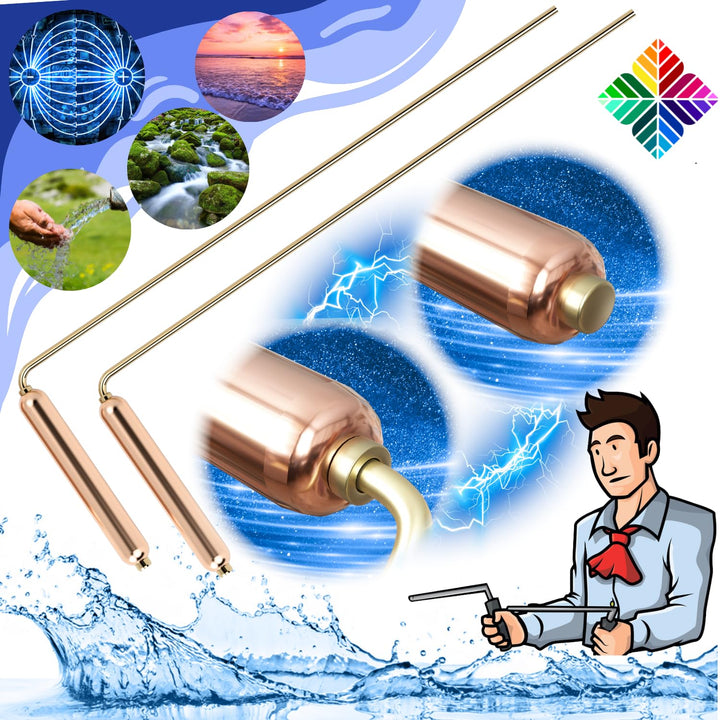 Majestic's Wünschelrute Deluxe aus Messing und Kupfer, Radiästhesie dowsing rods - Wasseradern aufsp