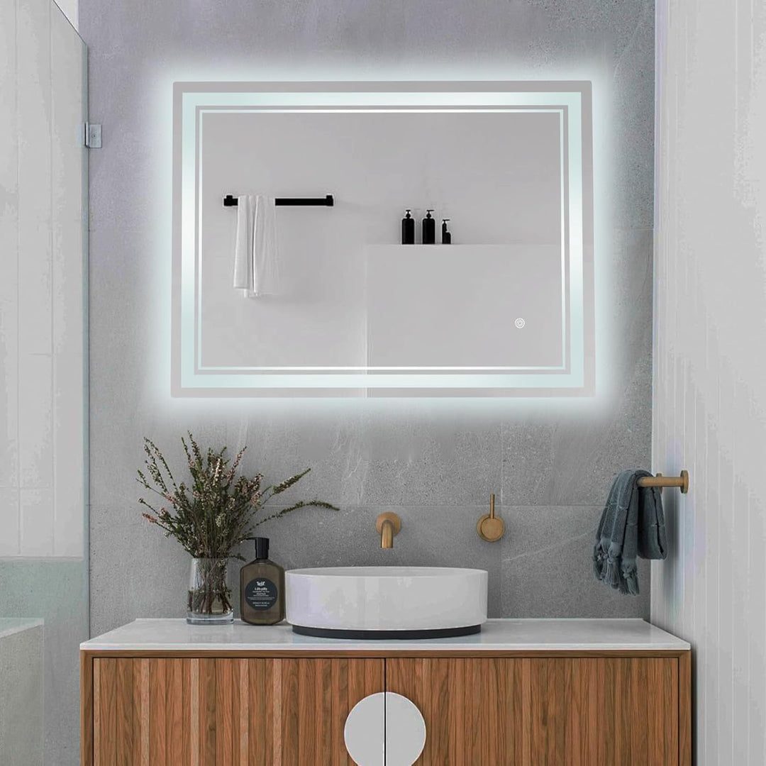LED Badezimmerspiegel mit Touch-Steuerung, dimmbarer Badspiegel