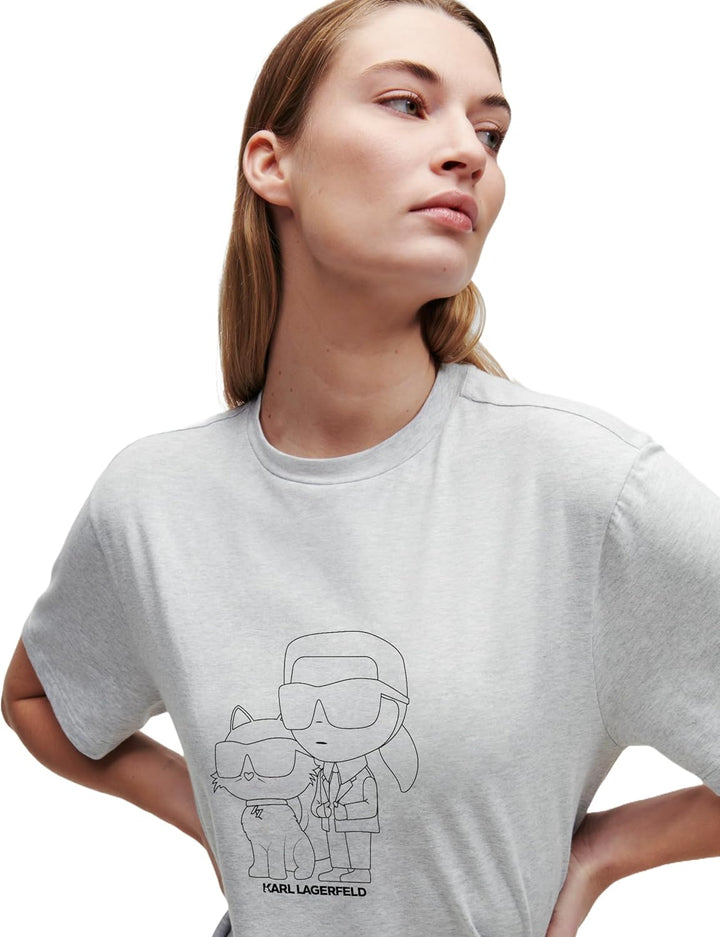 Karl ikonik 2.0 t-shirt pyjama kleid dress XS Grau/Schwarz, XS Grau/Schwarz