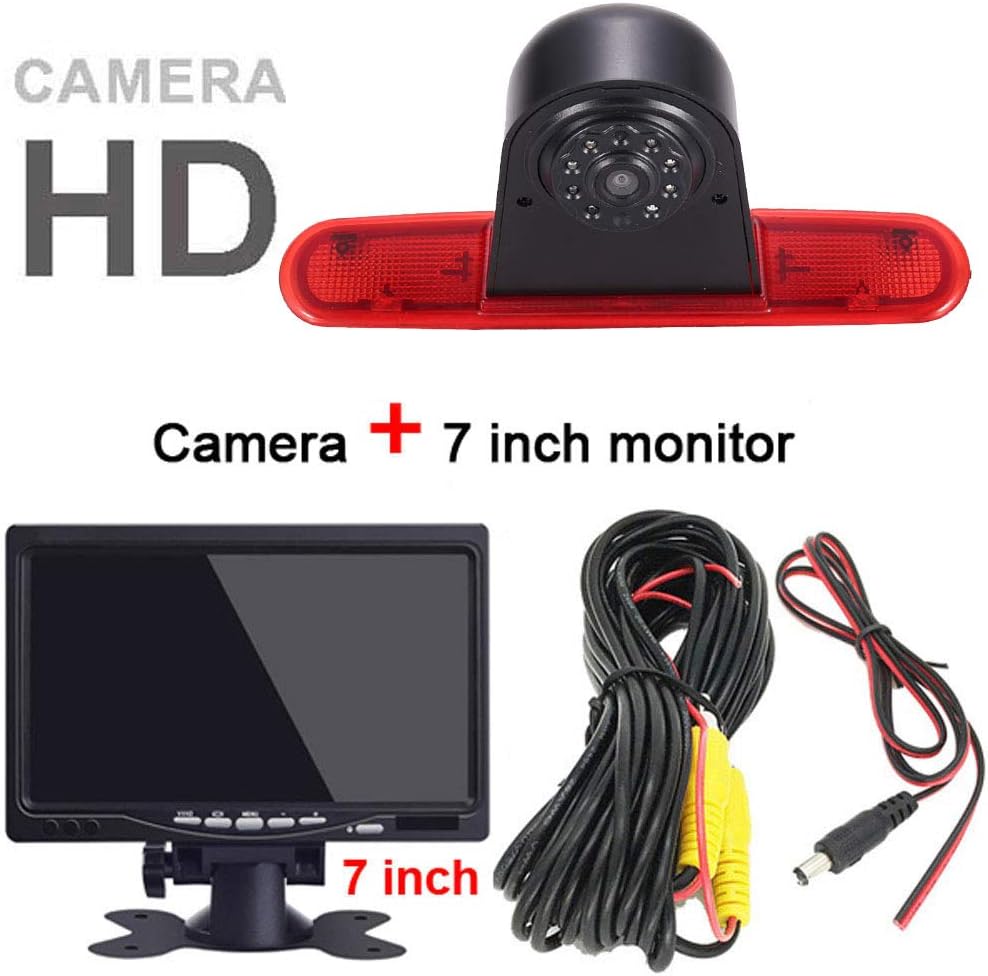 Rückfahrkamera Transporter + 7 Zoll TFT LCD Bildschirm Auto Monitor, Bremsleuchte Auto Dach Rückfahr