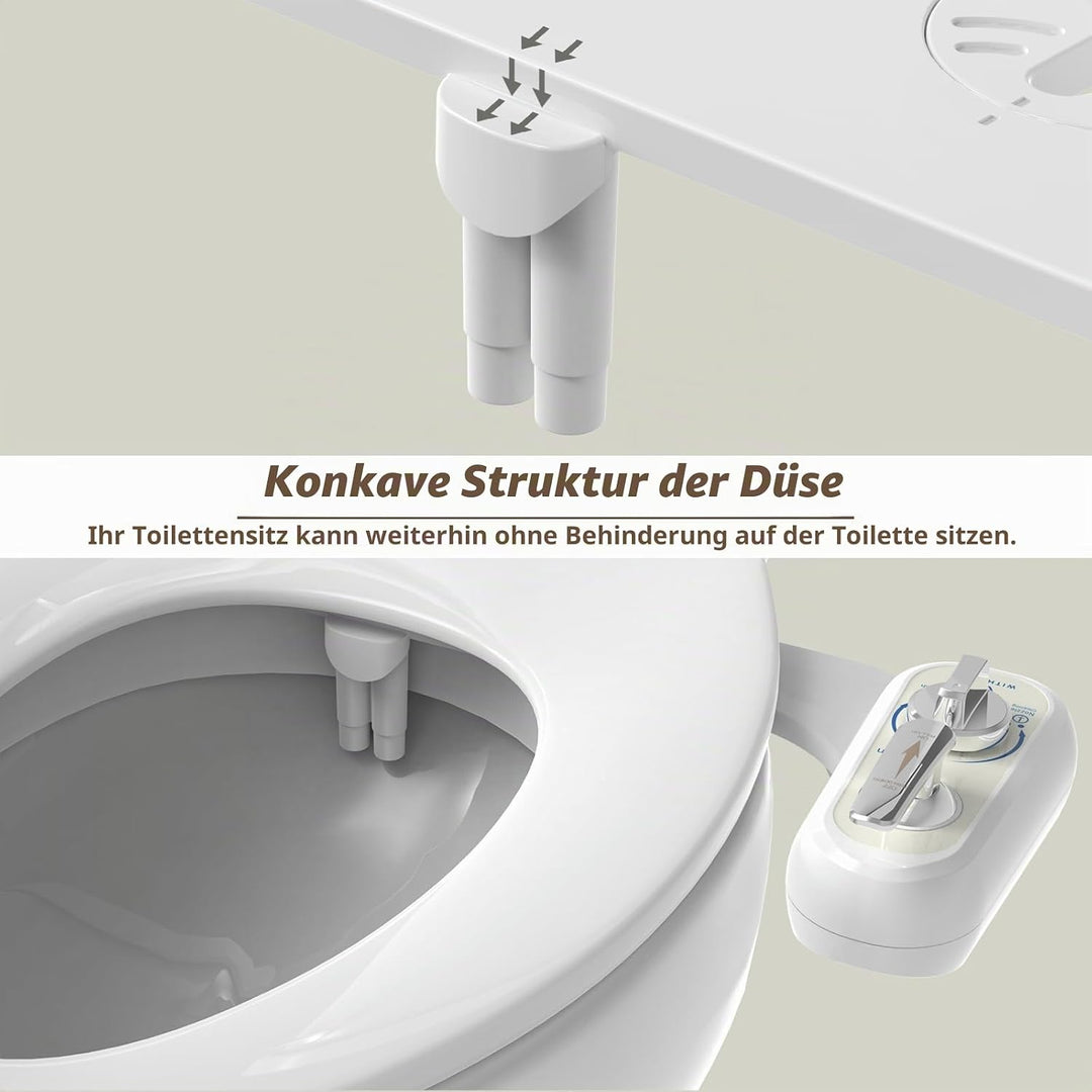 Bidet links,Bidet Einsatz für Toilette links - Einziehbare selbstreinigende Bidet Nicht Elektrisch m