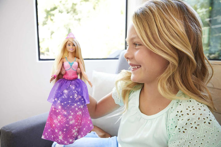 Barbie GTF92 - Dreamtopia 2-in-1 Prinzessin zu Meerjungfrau Verwandlungspuppe (blond, ca. 30 cm) mit