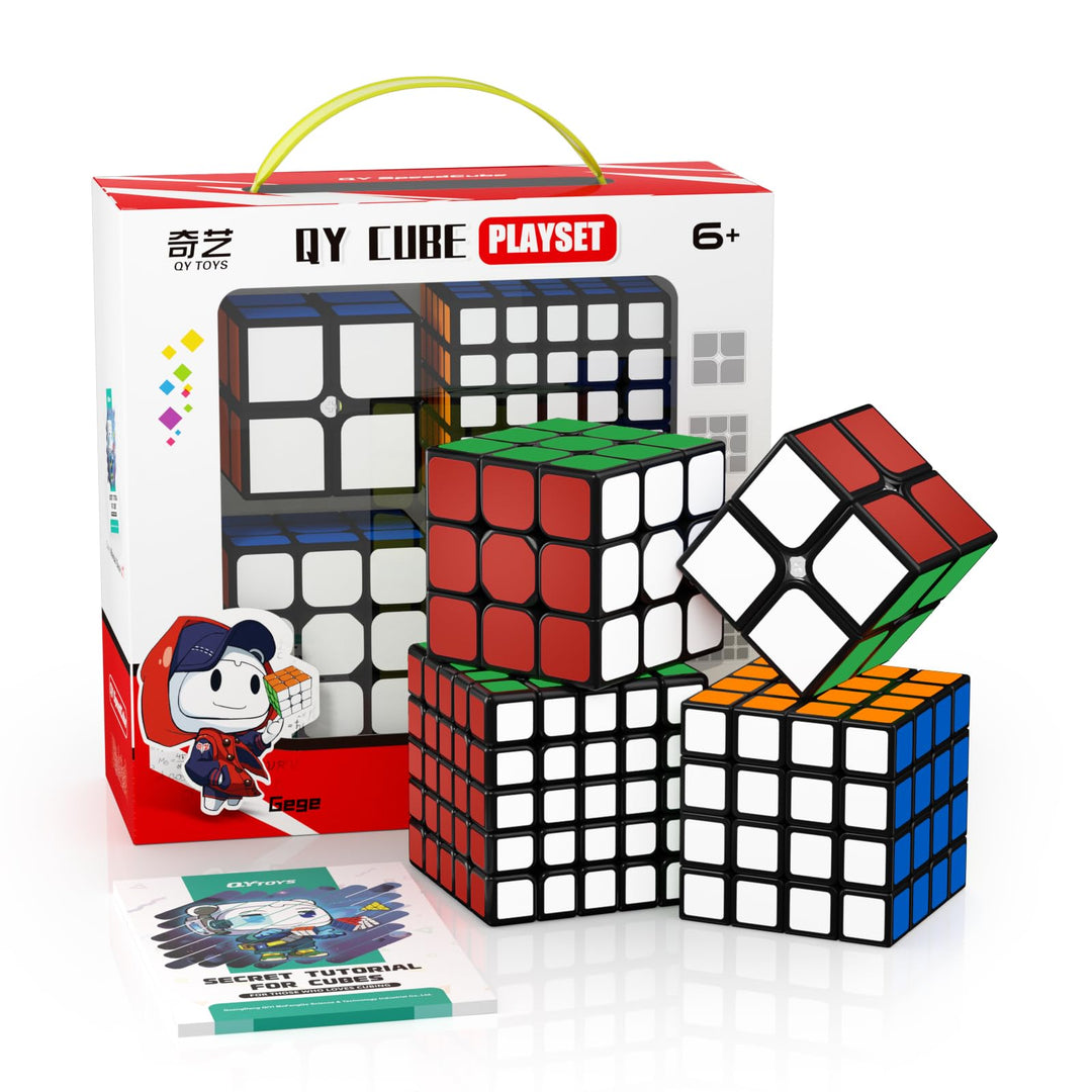 ROXENDA Zauberwürfel Set, Speed Cube Set mit 2x2 3x3 4x4 5x5 Zauberwürfel mit Geschenkbox, Geheimes
