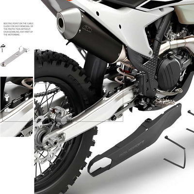 Polisport 8456500001 Schwinge Schutz für KTM SX/SX-F/XC/XC-F (13-18), Schwarz, 100 Stück
