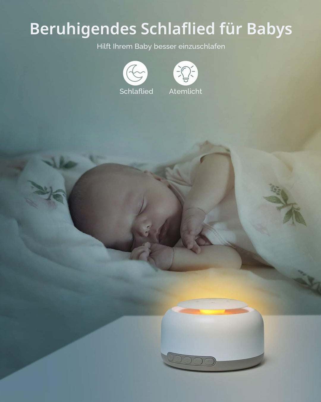 White Noise Machine Baby - YONGYAO Einschlafhilfe Baby Weisses Rauschen Sound Machine mit 30 Musik &