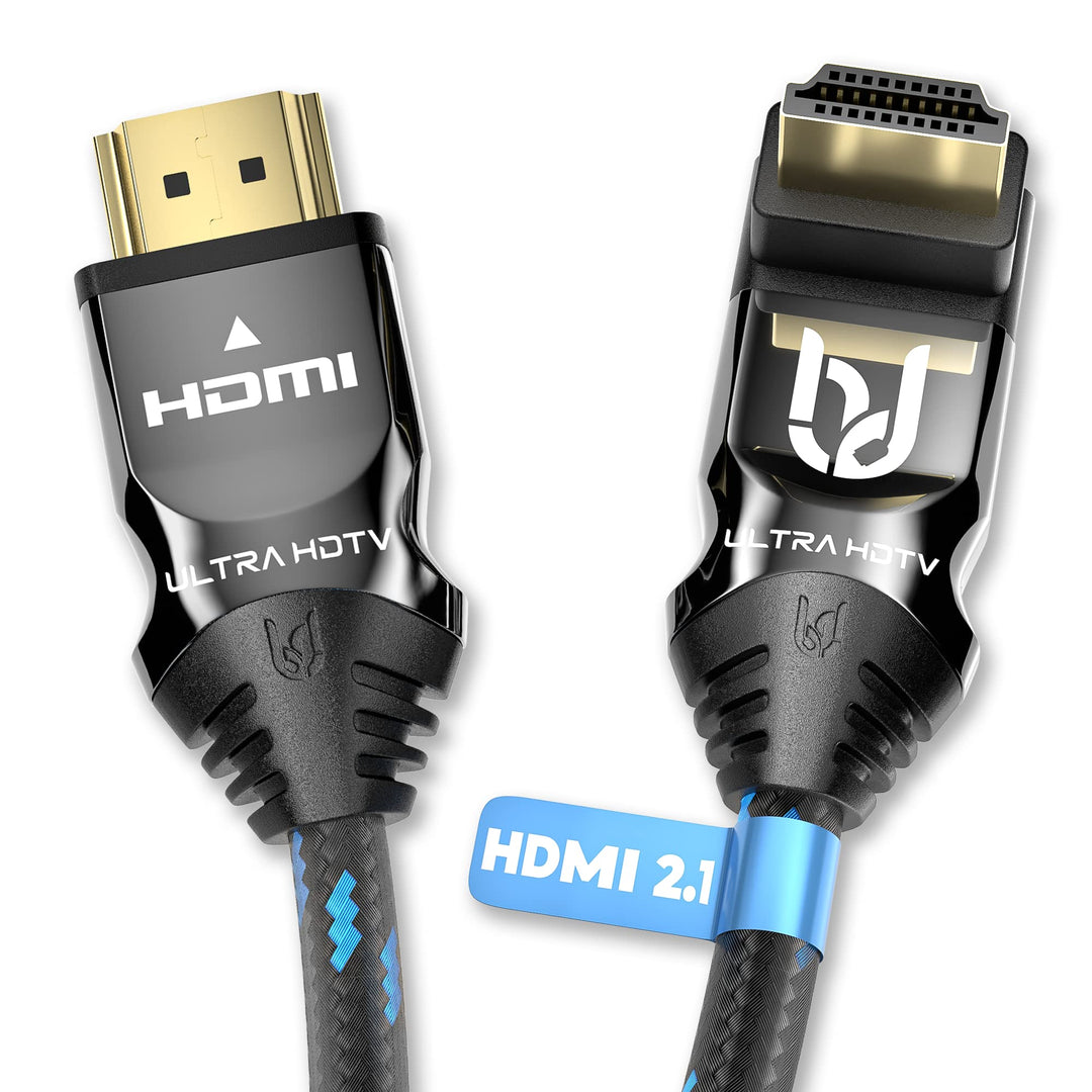 Ultra HDTV 270° 8K HDMI 2.1 Kabel - 1m kurz, Winkel-Stecker, 48 Gbps, 8K@60Hz, 4K@120Hz - Knickschut