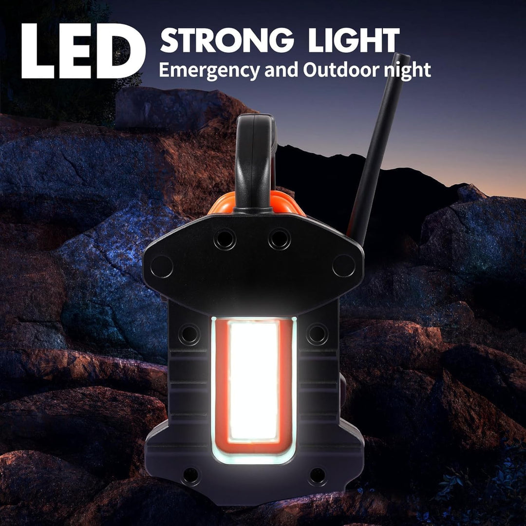 Jobsite Radio Bluetooth Speaker, 30W IPX 66 wasserdichter FM-Rundfunkuhr mit LED-Lichtern, Anti-Koll