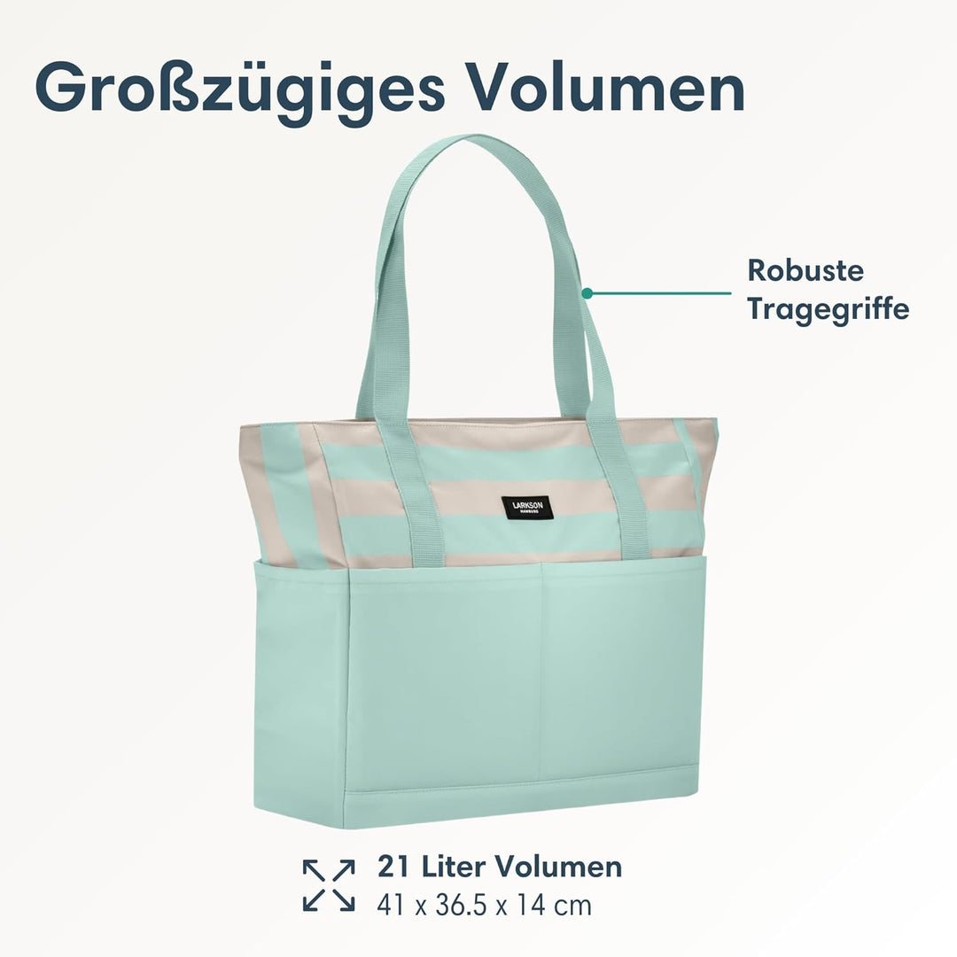 LARKSON Strandtasche Damen & Herren - Linn - Grosse Beach Bag für Strand, Schwimmbad, Pool - Tote Ba