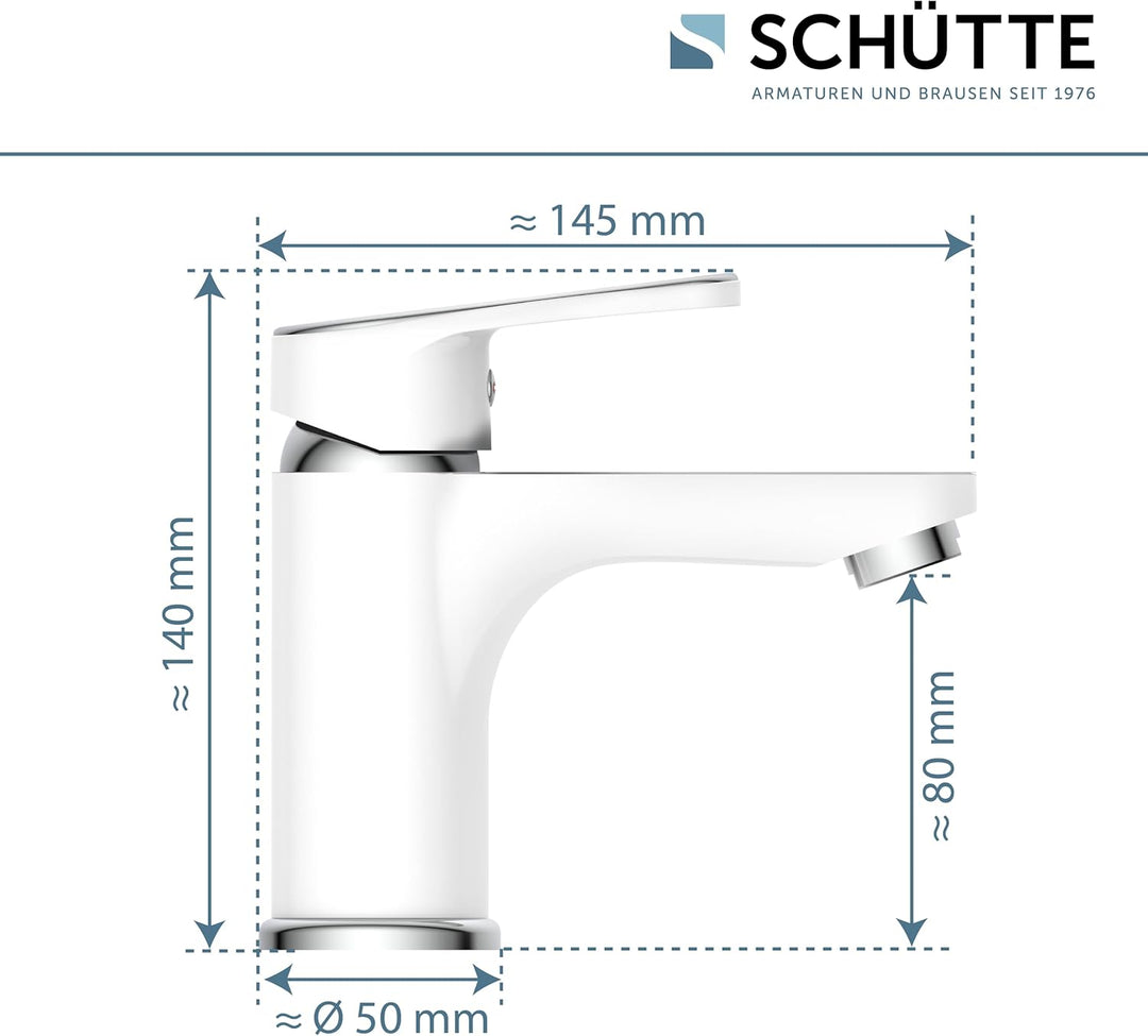 SCHÜTTE 34710 ALASKA Badarmatur mit Ablaufgarnitur, Waschtischarmatur, Einhebelmischer Mischbatterie