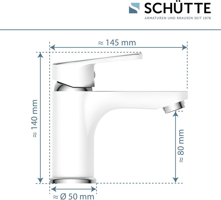SCHÜTTE 34710 ALASKA Badarmatur mit Ablaufgarnitur, Waschtischarmatur, Einhebelmischer Mischbatterie